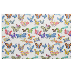 Cartoon Butterflies Fabric Stoff