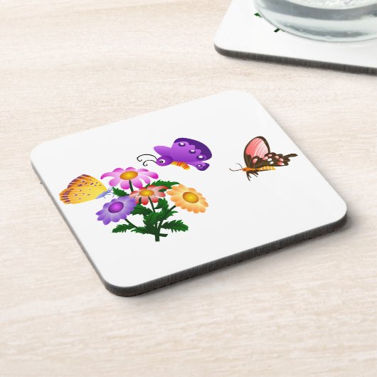 Cartoon Butterflies Untersetzer (Linke Seite)