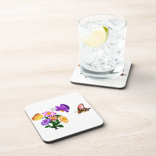 Cartoon Butterflies Untersetzer (Rechte Seite)