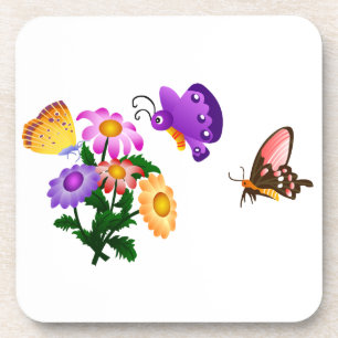 Cartoon Butterflies Untersetzer