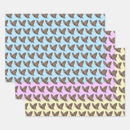 Cartoon Butterfly Geschenkpapier Set (Set)