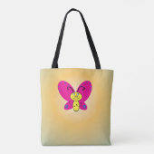 Cartoon Butterfly mit Namen Tasche (Rückseite)