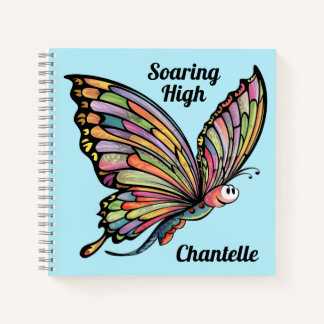 Cartoon Butterfly Personalisiert Notizblock