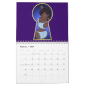 Cartoon Button-Oben Kalender 2014 (Feb 2027)