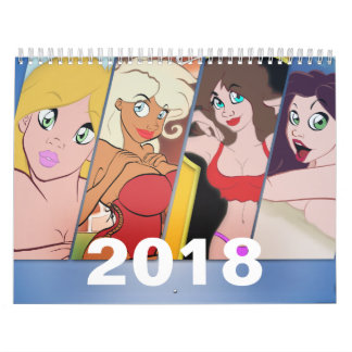 Cartoon Button-Oben Kalender 2018