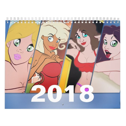 Cartoon Button-Oben Kalender 2018 (Titelbild)