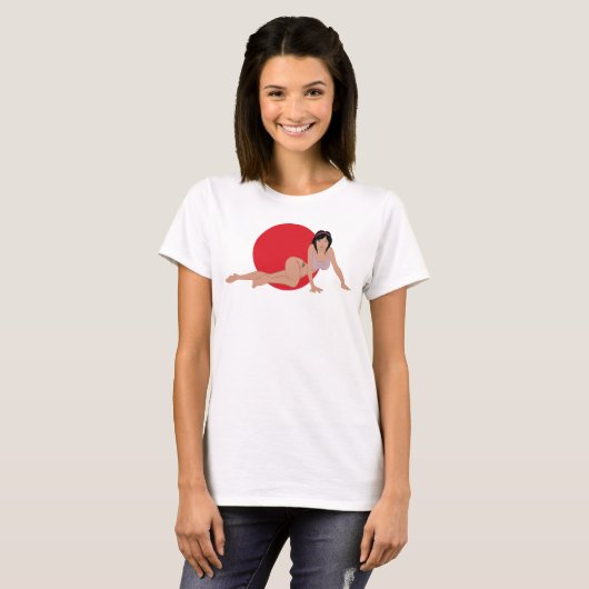 Cartoon Button-Oben T-Shrit T-Shirt (Vorne ganz)