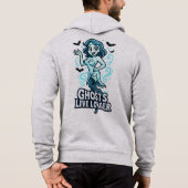 Cartoon Button-Up-Ghost - Ghosts Live länger Hoodie (Rückseite)