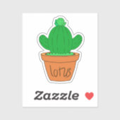 Cartoon Cactus Custom-Cut Vinyl Sticker (Blatt)