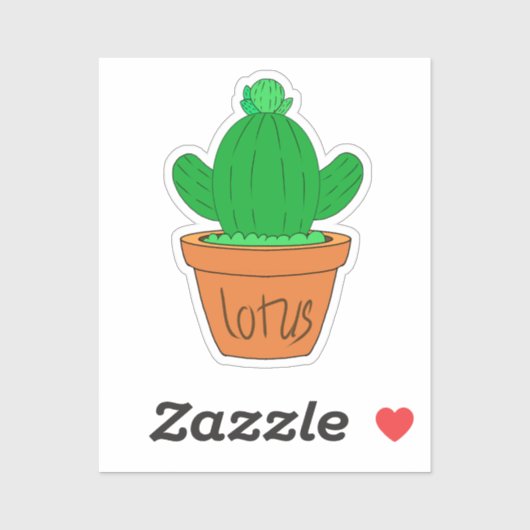 Cartoon Cactus Custom-Cut Vinyl Sticker (Blatt)