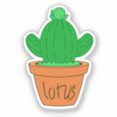 Cartoon Cactus Custom-Cut Vinyl Sticker (Vorderseite)