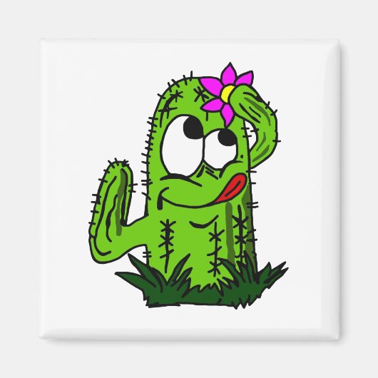 Cartoon Cactus Magnet (Vorne)