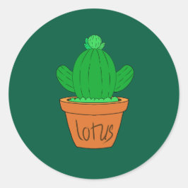 Cartoon cactus runder aufkleber