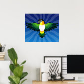Cartoon Caique / Lovebird / Pionus / Papagei Poster (Heimbüro)