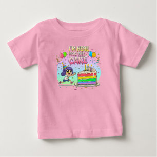 Cartoon Cake Lover-Niedliche Geburtstag-Geschenk Baby T-shirt