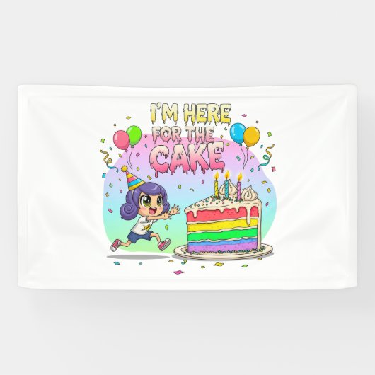 Cartoon Cake Lover-Niedliche Geburtstag-Geschenk Banner (Horizontal)