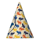 Cartoon Camel Blue Bactrian 2 Humps Personalisiert Partyhütchen (Rechts)