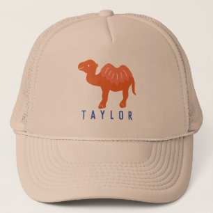 Cartoon Camel Orange Bactrian 2 Humps Personalisie Truckerkappe