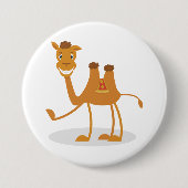 Cartoon Camel Smiling Desert Animal Character Button (Vorderseite)