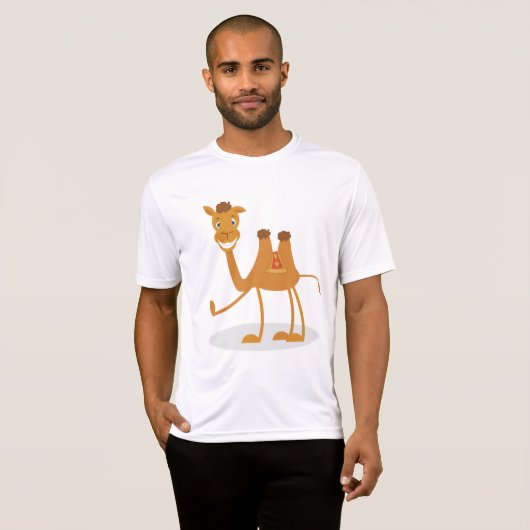 Cartoon Camel Smiling Desert Animal Character T-Shirt (Vorne ganz)