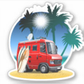 Cartoon Camper Aufkleber (Vorderseite)