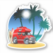 Cartoon Camper Aufkleber (Vorderseite)