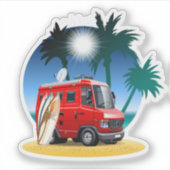 Cartoon Camper Aufkleber (Vorderseite)