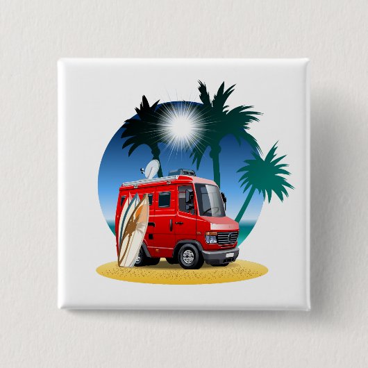 Cartoon Camper Button (Vorderseite)