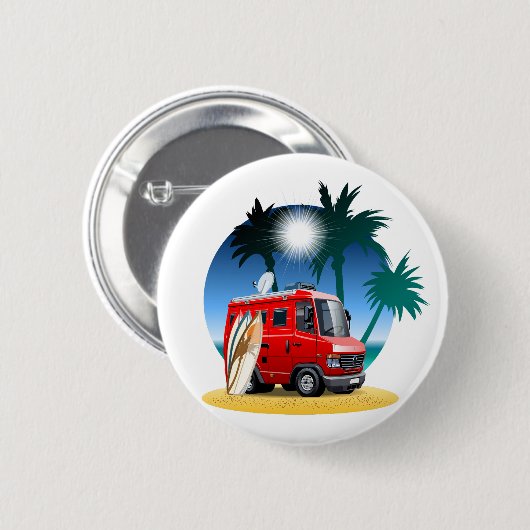 Cartoon Camper Button (Vorne & Hinten)