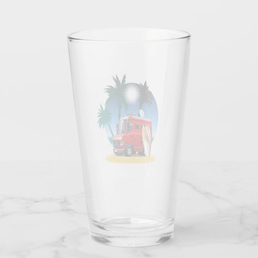 Cartoon Camper Glas (Rückseite)