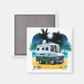 Cartoon Camper Magnet (Vorderseite/Rückseite)