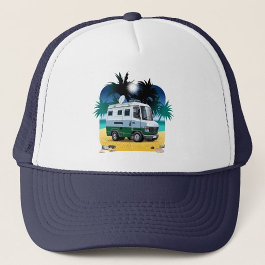 Cartoon Camper Truckerkappe (Vorderseite)