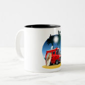 Cartoon Camper Zweifarbige Tasse (Vorderseite Links)