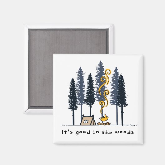 Cartoon Camping Magnet (Vorderseite/Rückseite)