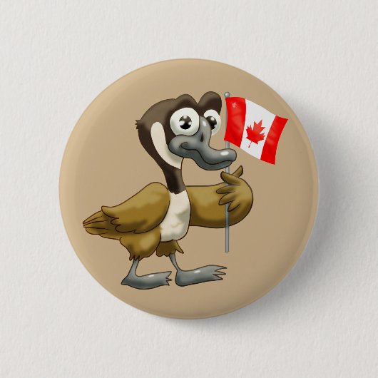 Cartoon Canada Goose Button (Vorderseite)
