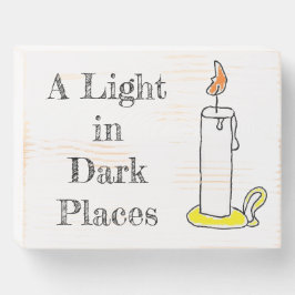 Cartoon Candle Holiday Candlestick Design Holzkisten Schild