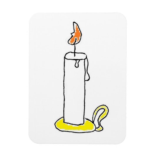 Cartoon Candle Holiday Candlestick Design Magnet (Vertikal)