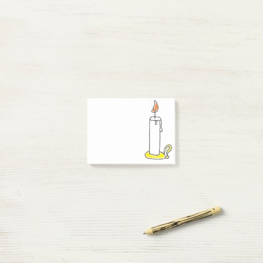 Cartoon Candle Holiday Candlestick Design Post-it Klebezettel (Auf Schreibtisch)