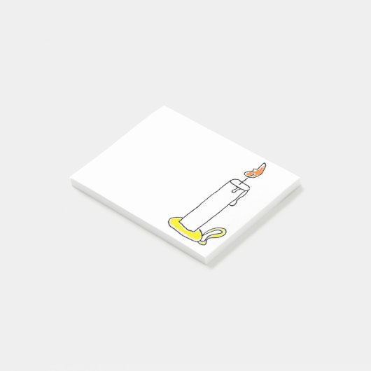Cartoon Candle Holiday Candlestick Design Post-it Klebezettel (angewinkelt)