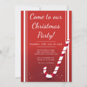 Cartoon Candy Cane | Weihnachts-Party Einladung (Vorderseite)