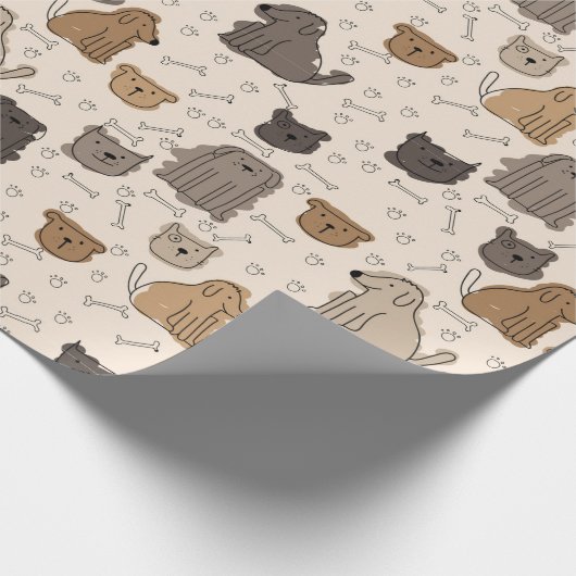Cartoon Canine Cutness Geschenkpapier (Ecke)