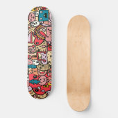 Cartoon Caracter Handgezeichnete Toss Muster Kinde Skateboard (Vorderseite)