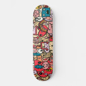 Cartoon Caracter Handgezeichnete Toss Muster Kinde Skateboard (Vorderseite)