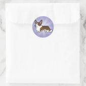 Cartoon Cardigan Welsh Corgi Runder Aufkleber (Tasche)