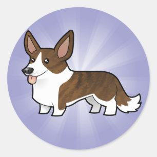 Cartoon Cardigan Welsh Corgi Runder Aufkleber