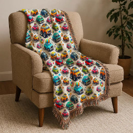 Cartoon Cars Colorful Kids Nursery Throw Blanket Decke