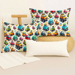 Cartoon Cars Colorful Nursery Kids Throw Pillow Kissen