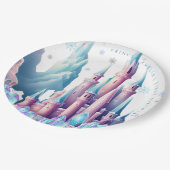 Cartoon Castle 1st Birthday Paper Pappteller (Schrägansicht)