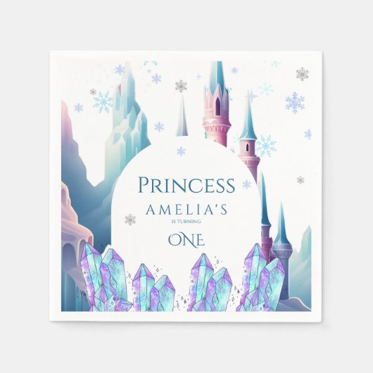  Cartoon Castle 1st Birthday Paper Serviette (Vorderseite)