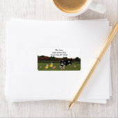 Cartoon Cat and Birds Address Label Adressaufkleber (Insitu)